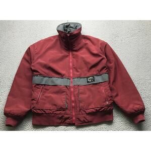 Vintage On Course Quilted Lined Riding Jacket Womens Medium M Long Sleeve Maroon